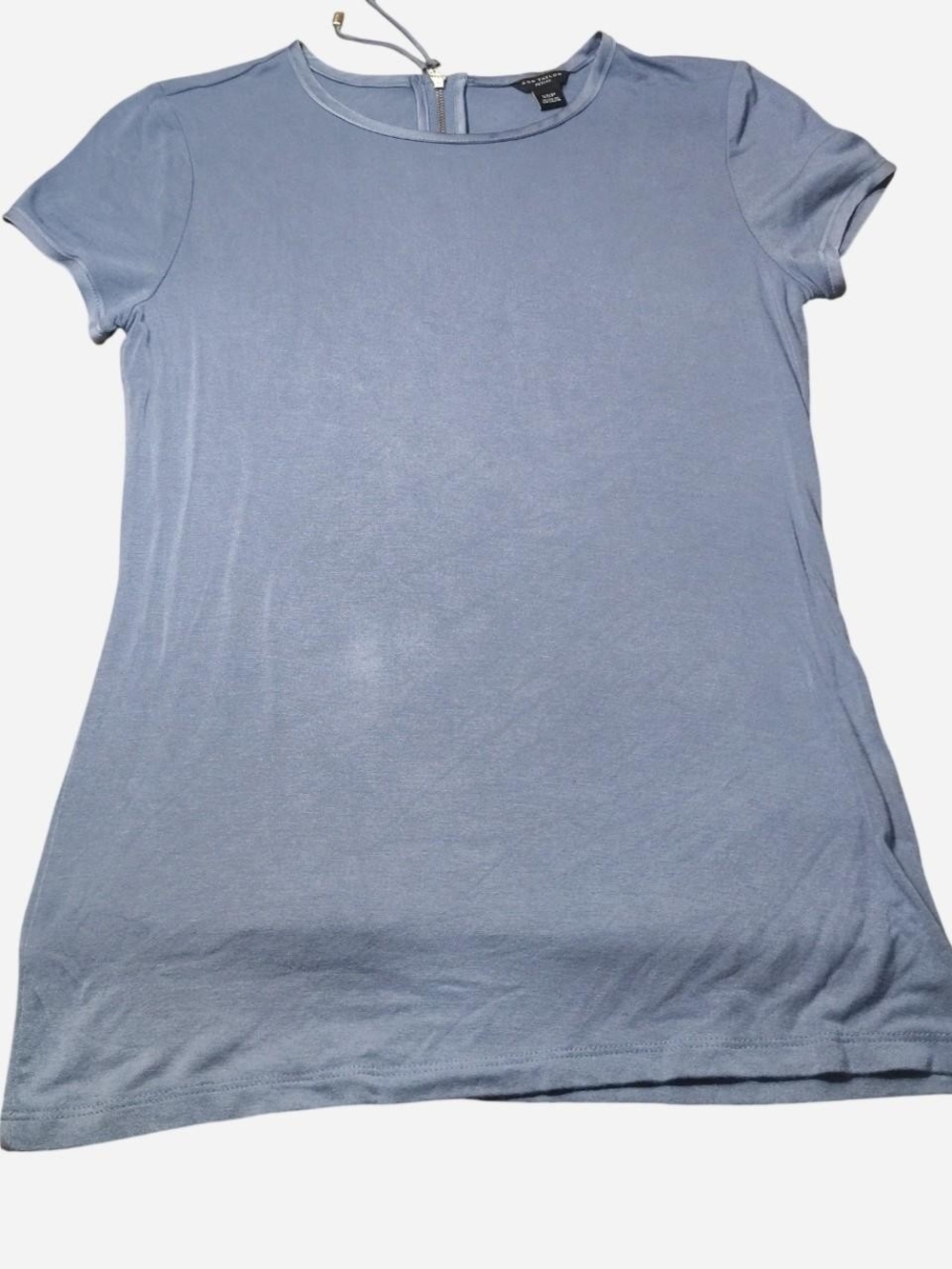 Ann Taylor Light Blue Short Sleeve Crew Neck Tee